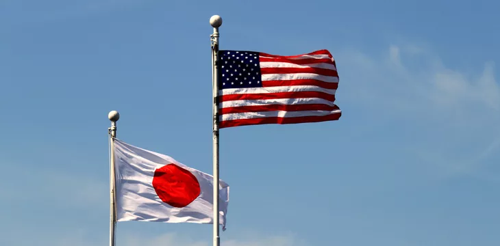Flag of the United States and Japan