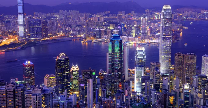 Hong Kong skyline at night