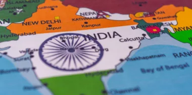 India flag on the map