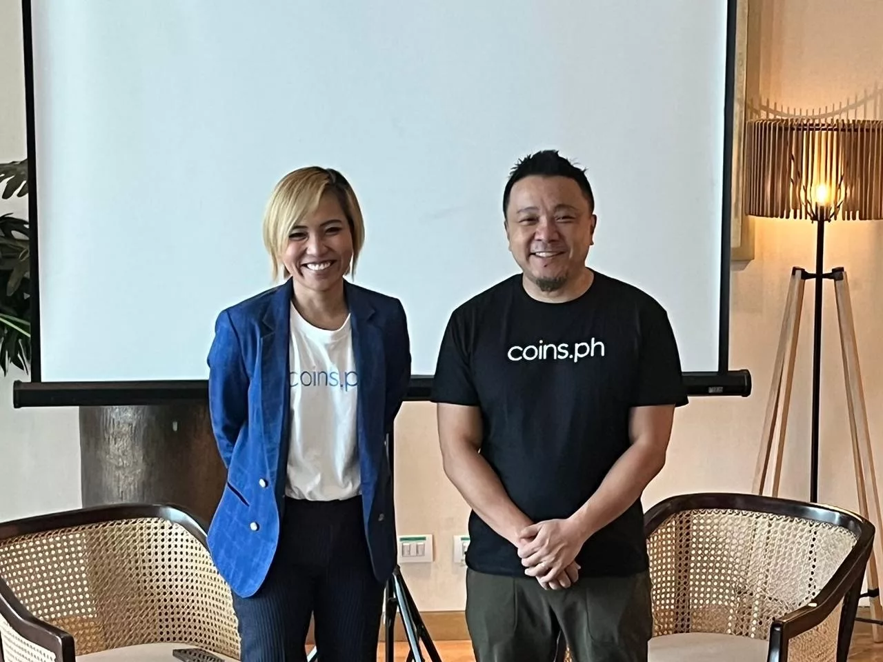 Jen Bilango together with Coin.ph CEO Wei Zhou