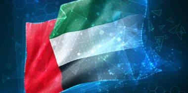 United Arab Emirates flag in tech concept
