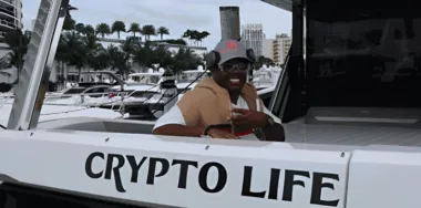 BitcoinRodney on a boat saying 