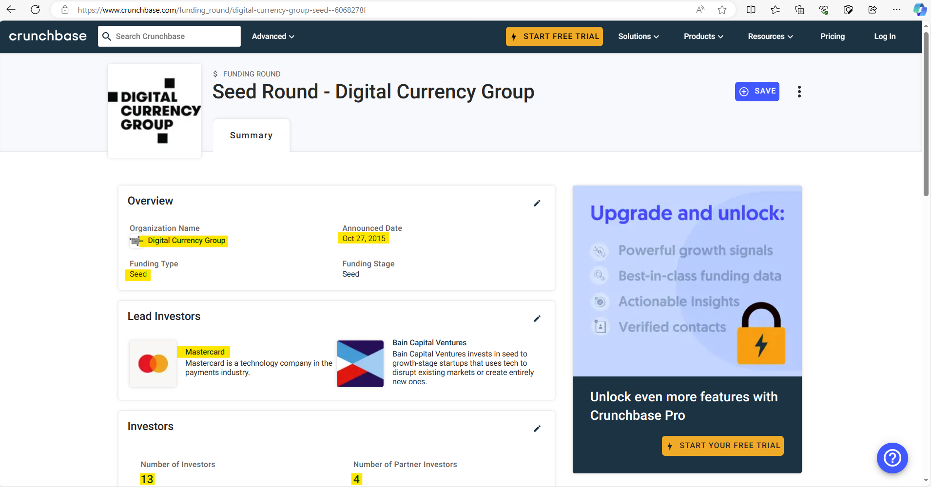 Seed Round - Digital Currency Group