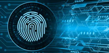 Fingerprint with abstract technology background