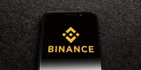 Binance logo on a mobile phone