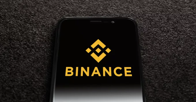 Binance logo on a mobile phone