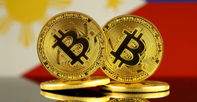 Physical version of Bitcoin and Philippines Flag