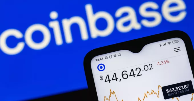 Coinbase app on mobile phone