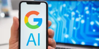 Google Artificial Intelligence logo on a mobile phone
