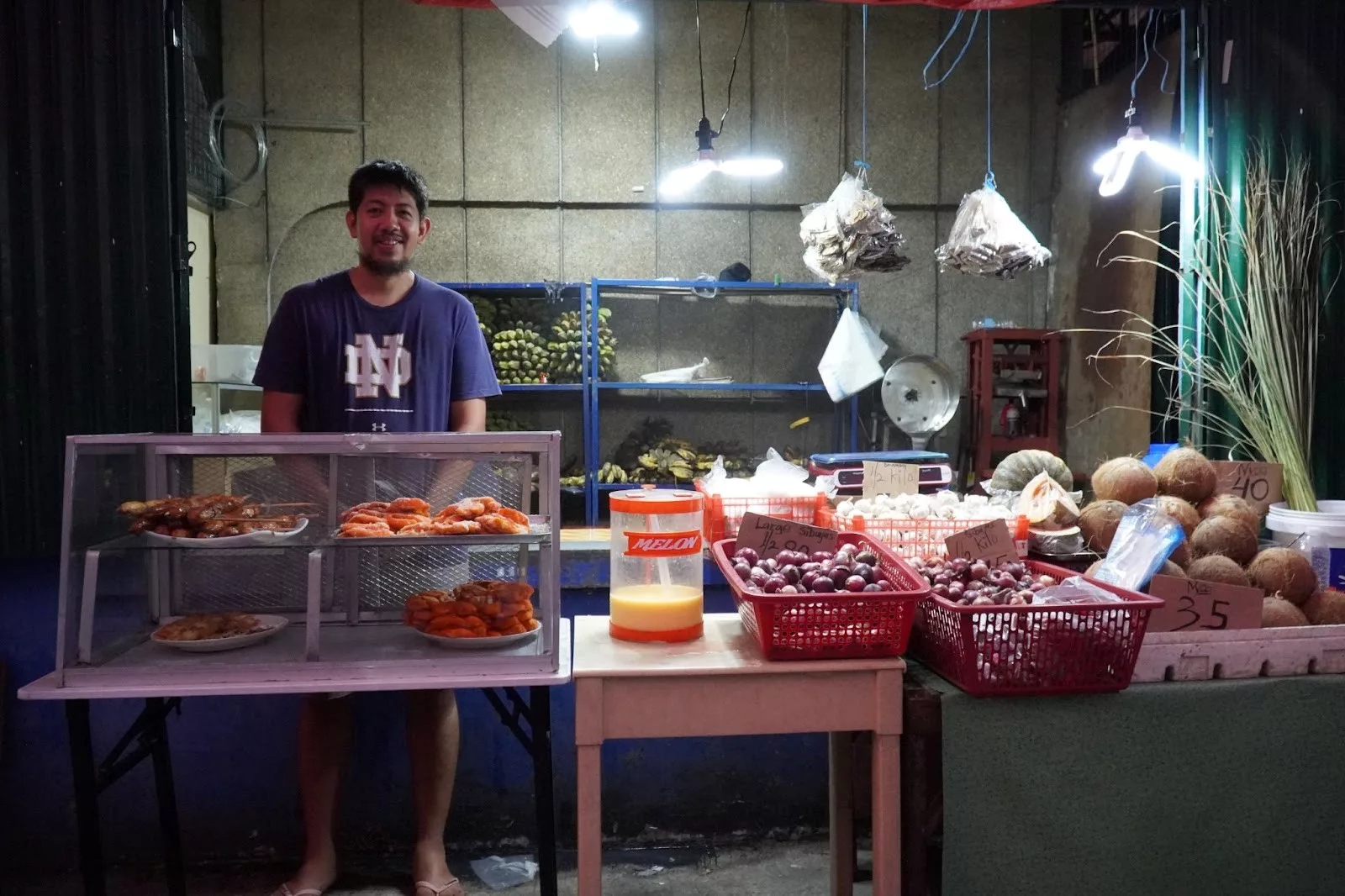 Jimsen Iguan, a fruit and vegetable vendor