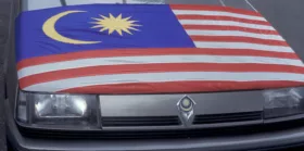 A Proton Car in the city of Kuala Lumpur in Malaysia