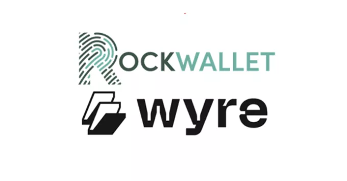 RockWallet and Wyre logo with white background