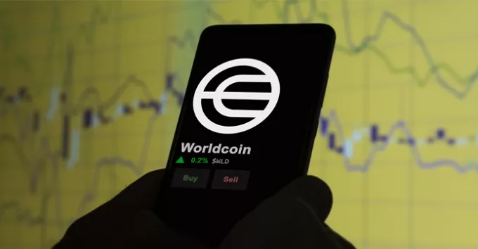 Worldcoin on a phone