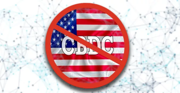 Anti-CBDC with US flag