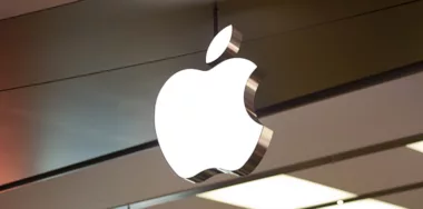 Close up of apple shop sign