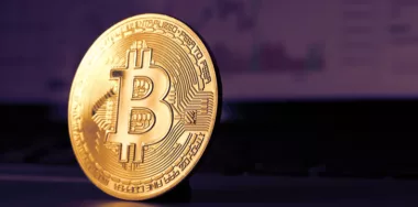 Bitcoin coin on a dark background