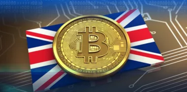 Digital bitcoin with flag
