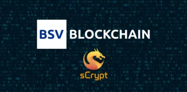 BSV Blockchain and sCrypt with digital background