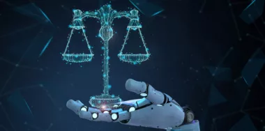 Internet law concept with 3d rendering ai robot