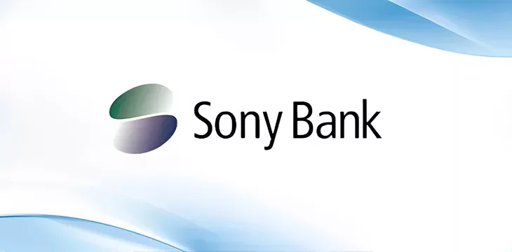 Sony Bank logo with white and blue background