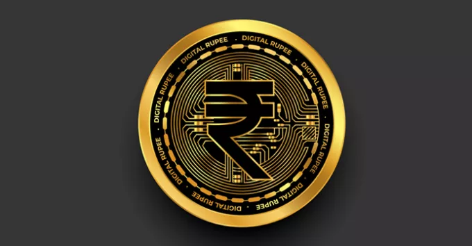 Isolated digital currency symbol of indian rupee