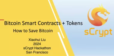 sCrypt Hackathon 2024: Bitcoin smart contracts and tokens