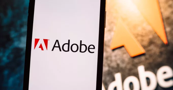 Adobe company logo on smartphone screen