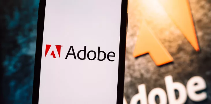 Adobe company logo on smartphone screen