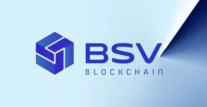 BSV Blockchain logo in digital background