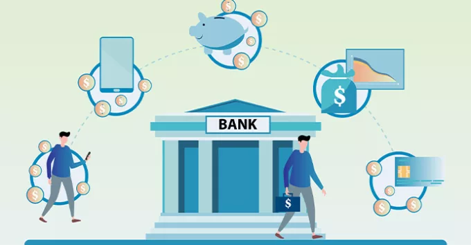 Vector design of bank in modern concept