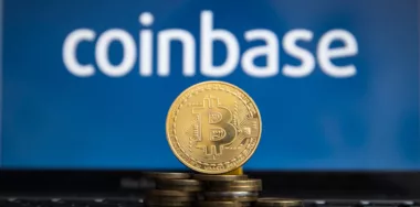 Coinbase logo with Bitcoin