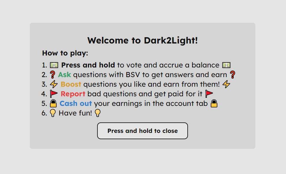 Welcome to Dark2Light screenshot