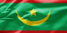 Waving national flag of Mauritania