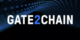 Gate2Chain logo with digital background