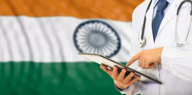 Doctor on India flag background