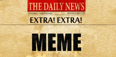 Meme, newspaper article text