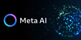 Meta AI with digital background