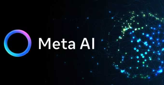 Meta AI with digital background
