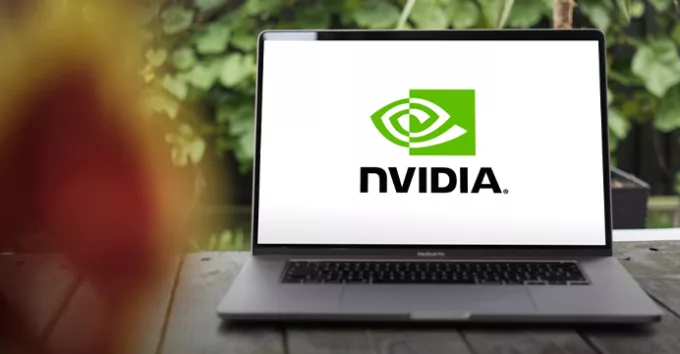 Nvidia logo on a laptop