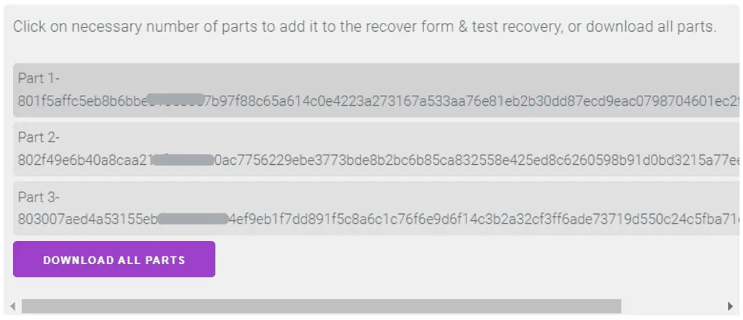 Three distinct parts of Split Secret