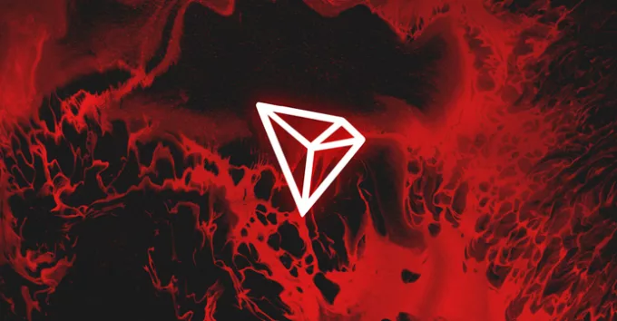 Tron (TRX) on abstract background