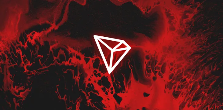 Tron (TRX) on abstract background