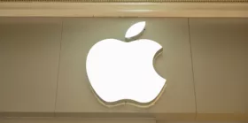 Apple logo in a shopping mall
