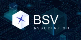 BSV Association logo with blockchain background