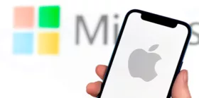 Microsoft and Apple logos