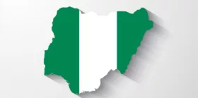 Nigeria map with shadow effect