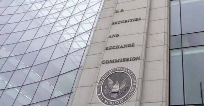 U.S. Securities and Exchange Commission (SEC) seal on the building in Washington DC