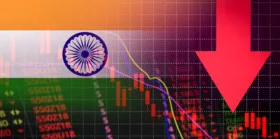 India Bombay Stock Exchange market crisis red market price chart