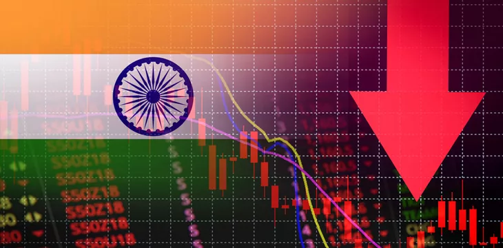 India Bombay Stock Exchange market crisis red market price chart