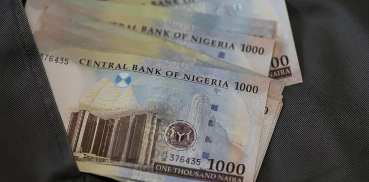 Nigerian Naira Notes falling out of pants trouser